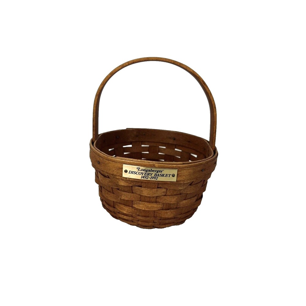1991 Longaberger Discovery Basket w/Stationary Handle 5.5"RD x 3.5"H‎